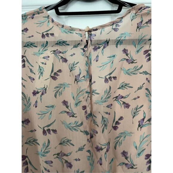 NWT SZ XL ROW A Laney Godet Surplice purina Romper in Blush Print with Flutter S - Picture 8 of 11